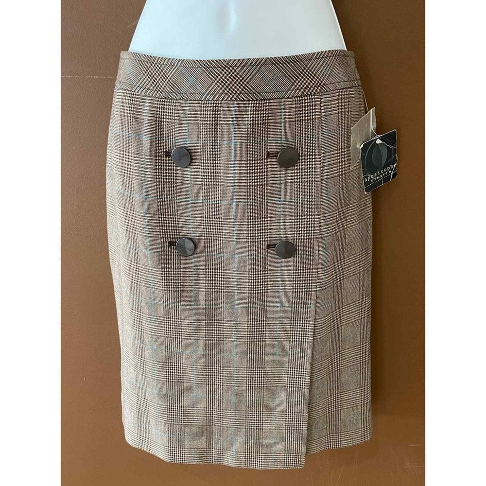 NWT Vintage Sears Apostrophe Stretch Houndstooth Pencil Skirt‎ Size 4